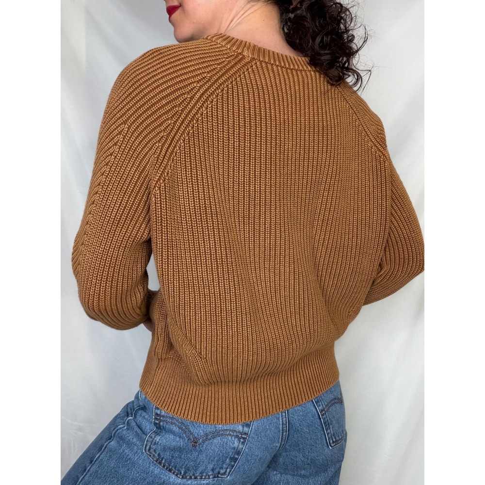 DemyLee New York Chelsea Cotton Ribbed Knit Crewneck Sweater Pecan Brown S - Picture 10 of 11